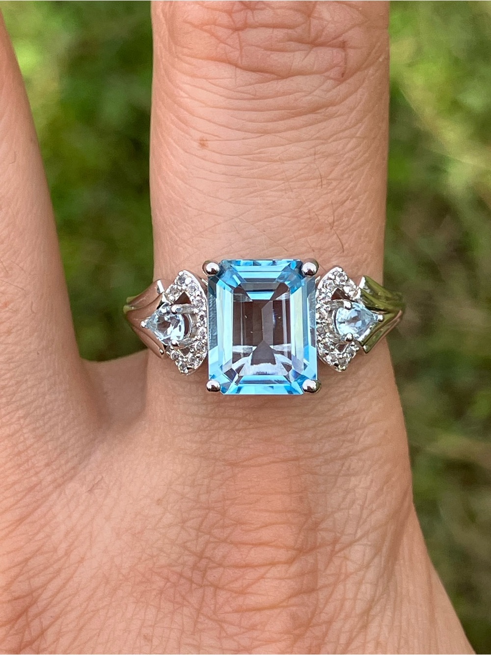 Sky Blue Topaz Sterling Silver Ring Size 10